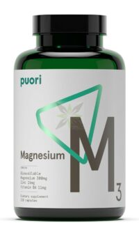 Puori M3 Magnesium 120 Kapseln - Magnesium+Zink+Vitamin B6-100% Vegan