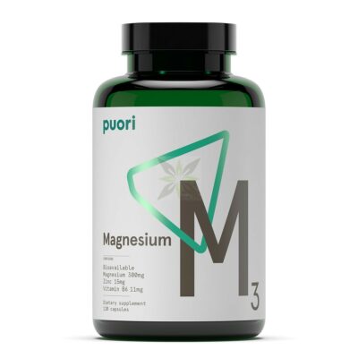 Puori M3 Magnesium 120 Kapseln - Magnesium+Zink+Vitamin B6-100% Vegan